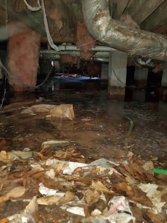 Crawl space flood assessment for Commercial Water Damage Restoration in Lombard