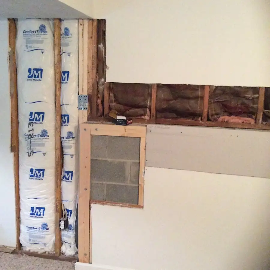 Wall insulation replacement during Basement Flood Cleanup in Lombard